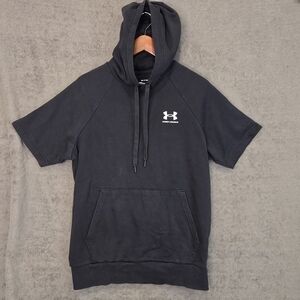 UNDER ARMOUR ColdGear Rival Fleece Hoodie Mens Small Black 1357450 Loose *SEE